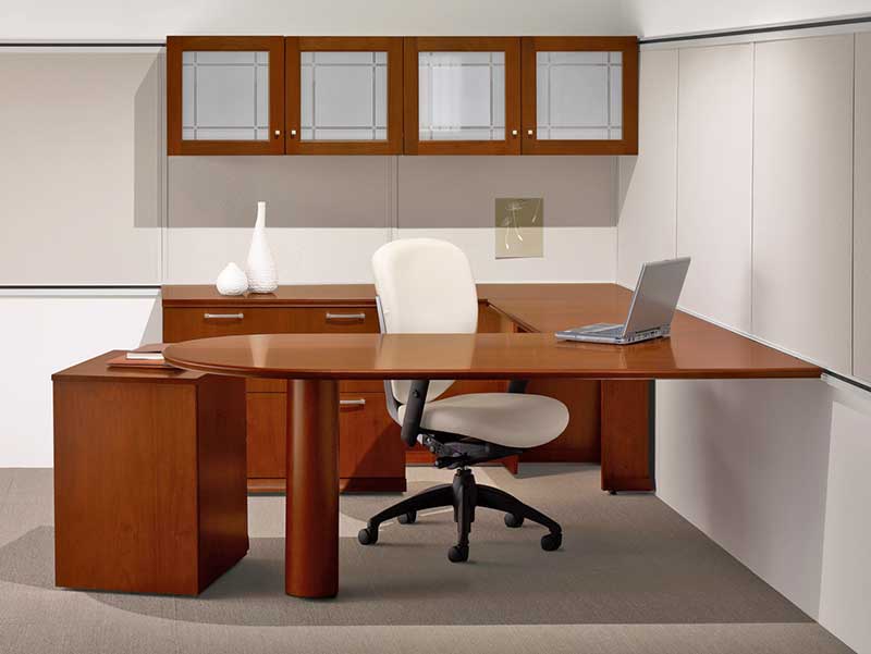 private office with movable file cabinet