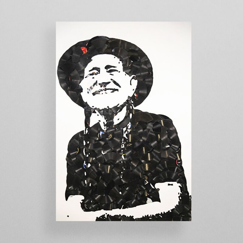 A painting of Willie-Nelson-Records